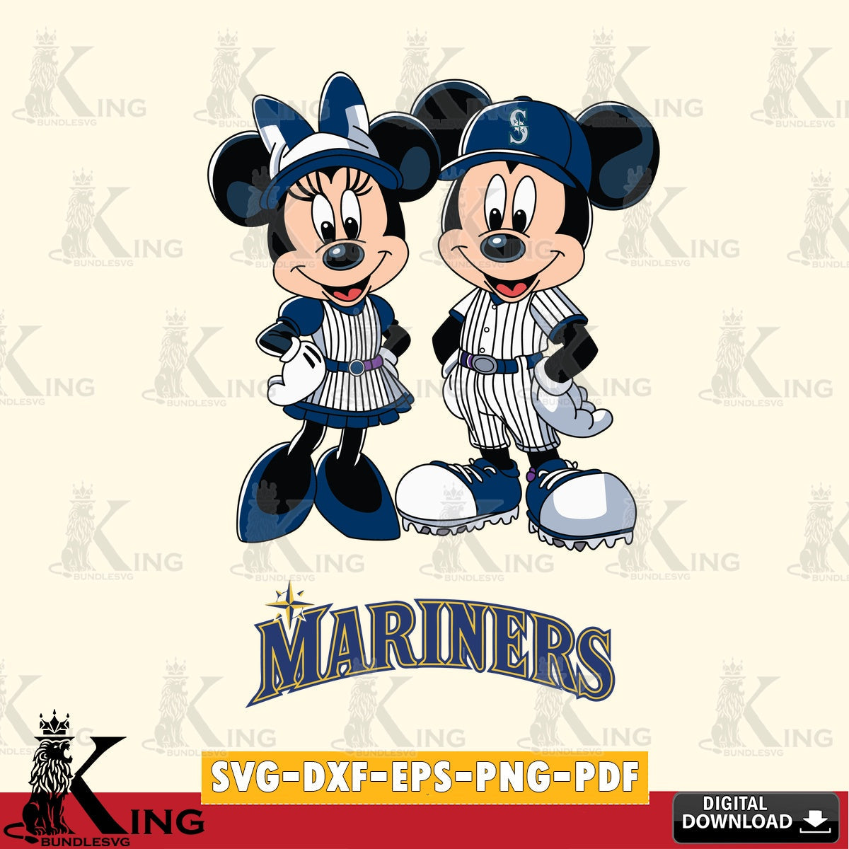 Seattle Mariners Mickey Minnie Sport SVG file , For Cricut, File cut , Digital Download , PDF File, Cut Files