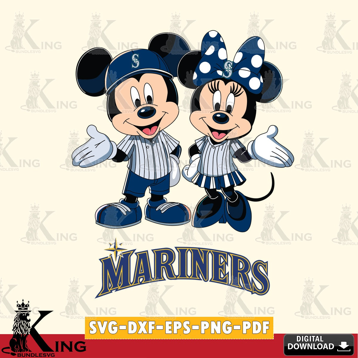 Seattle Mariners Mickey Minnie couple SVG file , For Cricut, File cut , Digital Download , PDF File, Cut Files