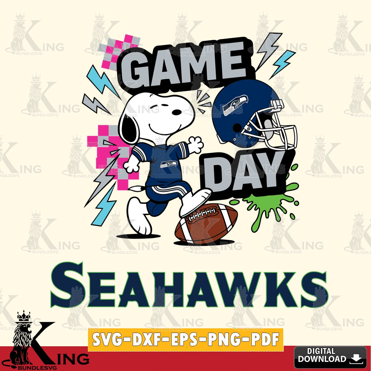 Seattle Seahawks Snoopy Game day Cricut file , Cut file , Digital Download , PDF File , Instant Download