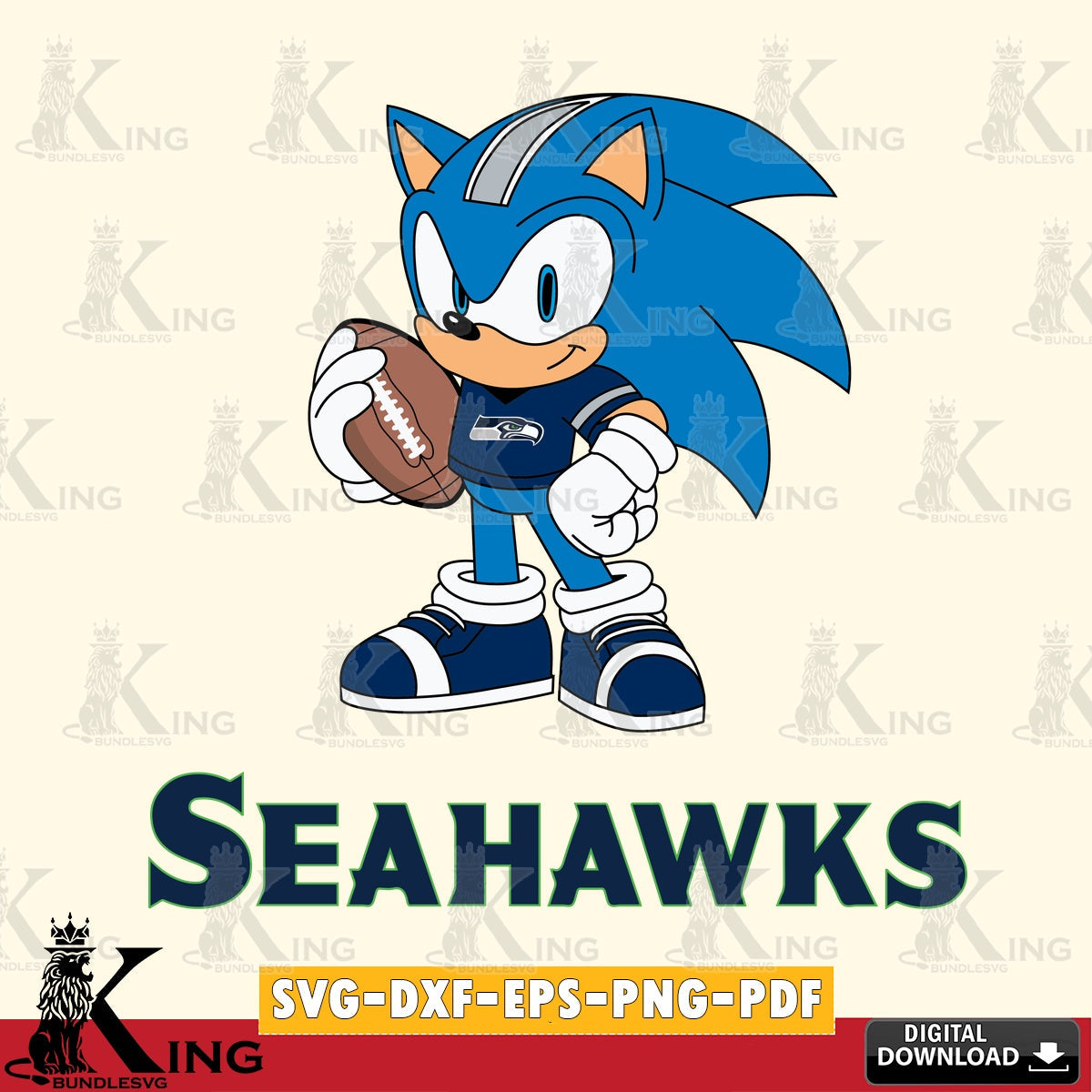 Seattle Seahawks Sonic Game Day Ready SVG file, Vector , Digital Download , PDF File , Instant Download