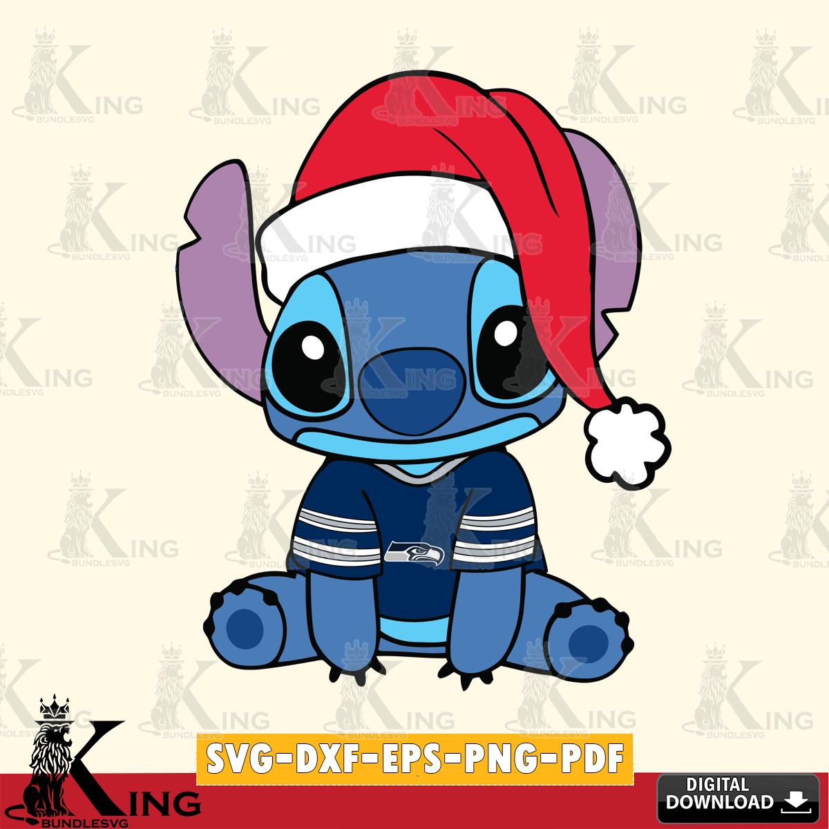 Seattle Seahawks Stitch Merry Christmas SVG, NFL for Cricut, Silhouette, Digital Download , file cut