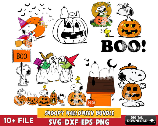 Snoopy Boo Sign Halloween bundle svg , Peanuts halloween SVG DXF EPS PNG , for Cricut, Silhouette, Digital download ,Instant Download