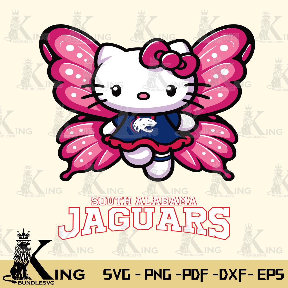 South Alabama Jaguars Hello Kitty Dreamscape Svg Eps Dxf Png File, Digital Download