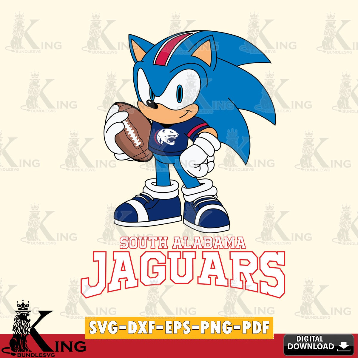 South Alabama Jaguars Sonic Game Day Ready SVG file, Vector , Digital Download , PDF File , Instant Download