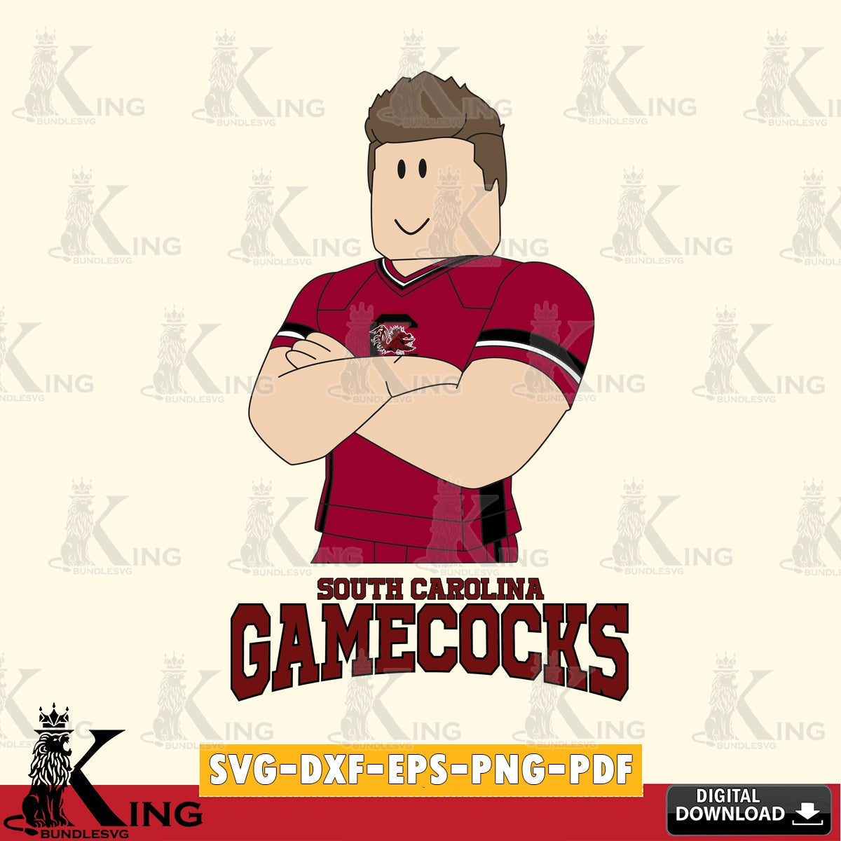 South Carolina Gamecocks Roblox Football SVG file , NCAA Cricut, File cut , Digital Download , PDF File