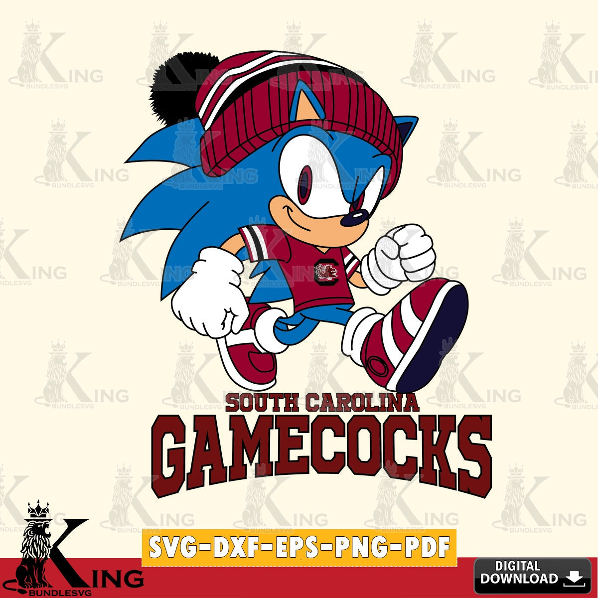 South Carolina Gamecocks Sonic Football SVG file, Vector , Digital Download , PDF File , Instant Download