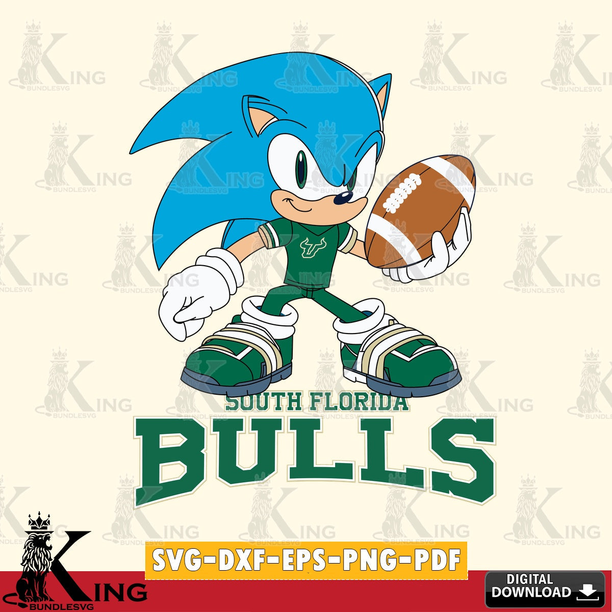 Vector design showing South Florida Bulls Sonic Rugby, versatile clip art for stickers, decals, and mugs