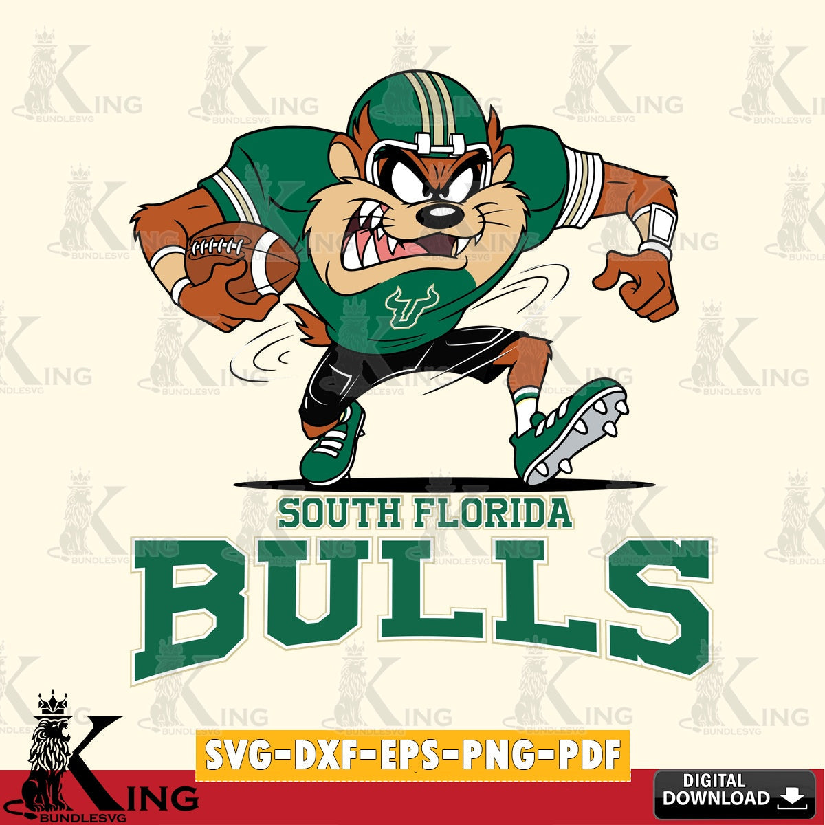 South Florida Bulls Taz Football Helmet SVG file, Cut file , Digital Download , Instant Download, Taz svg, NCAA svg