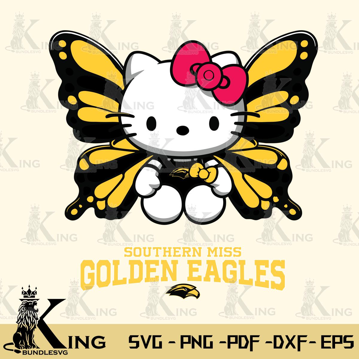 Southern Miss Golden Eagles Butterfly Kitty Delight Svg Eps Dxf Png File, Digital Download