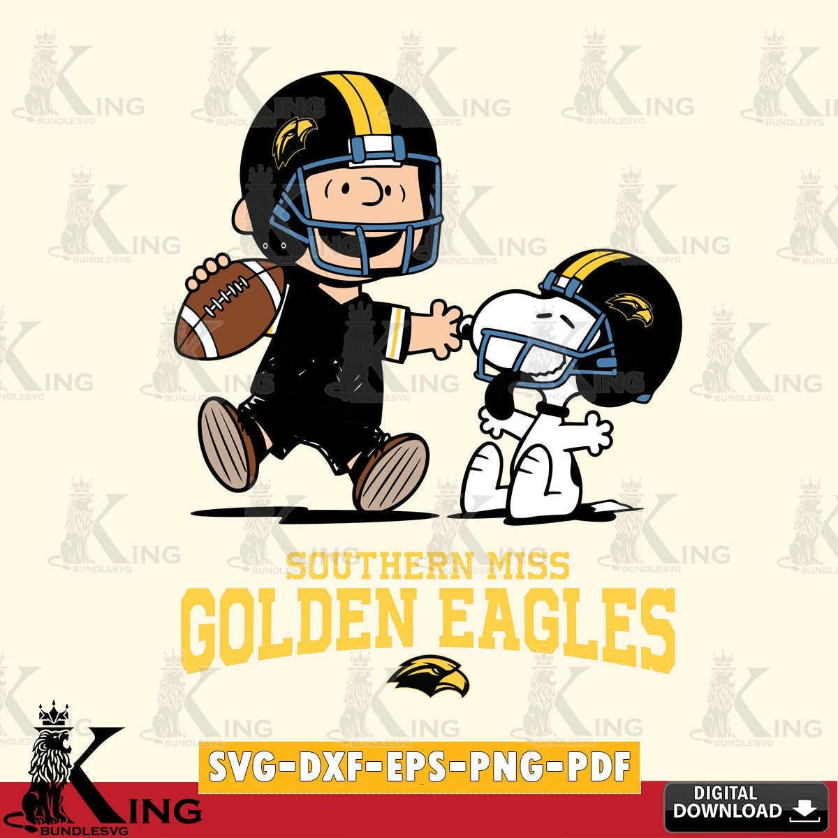 Southern Miss Golden Eagles Snoopy and Peanut Fun SVG, Cricut, Cut file , Digital Download , Instant Download, Peanuts svg, NCAA svg, Football svg, Sport svg