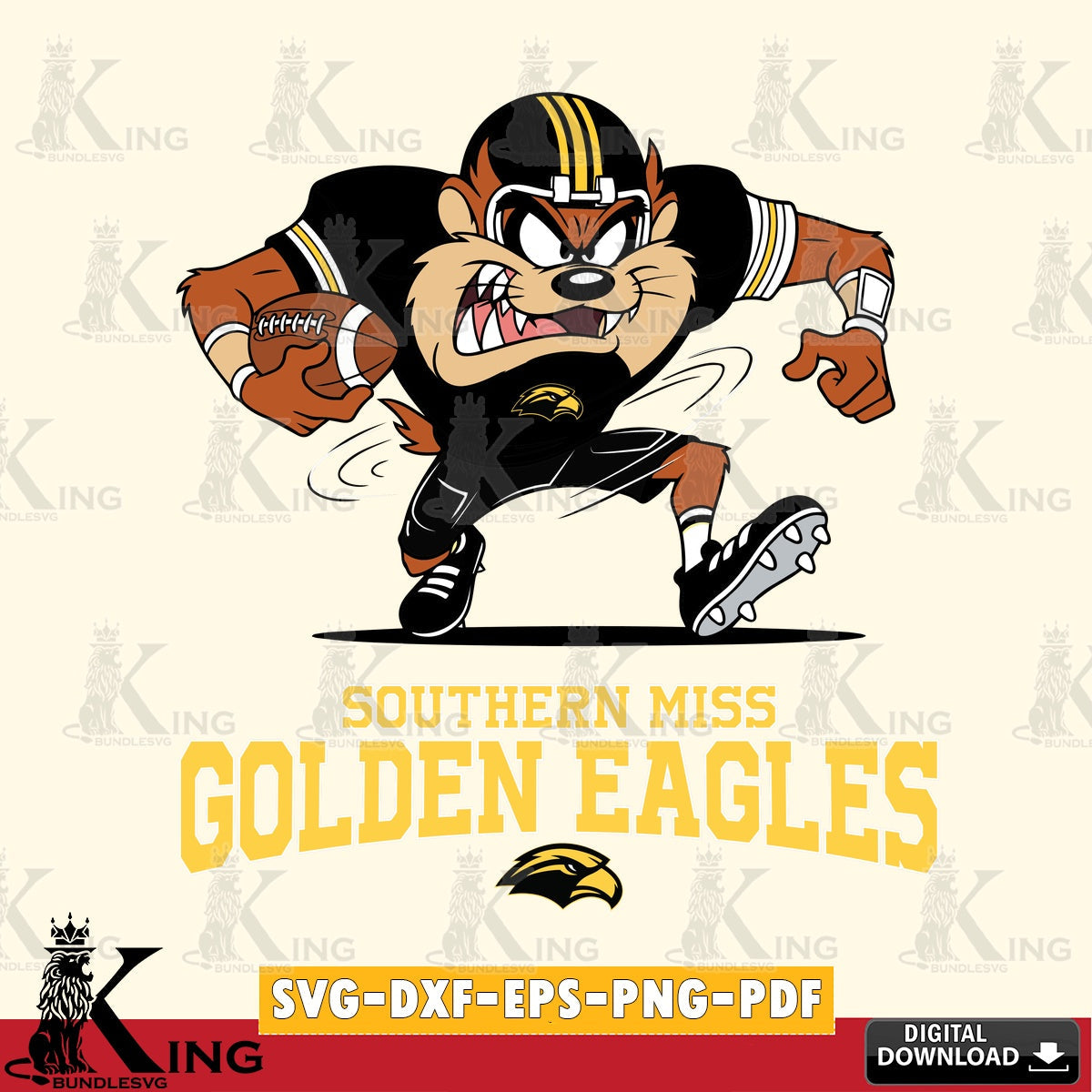Southern Miss Golden Eagles Taz Football Helmet SVG file, Cut file , Digital Download , Instant Download, Taz svg, NCAA svg