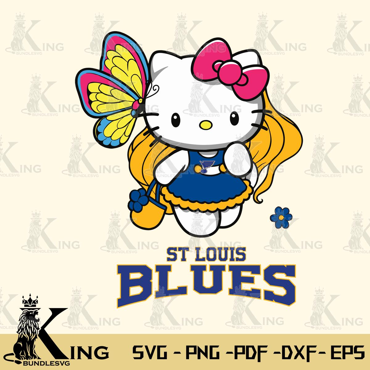 St Louis Blues Kitty Cartoon Svg Eps Dxf Png File, Digital Download