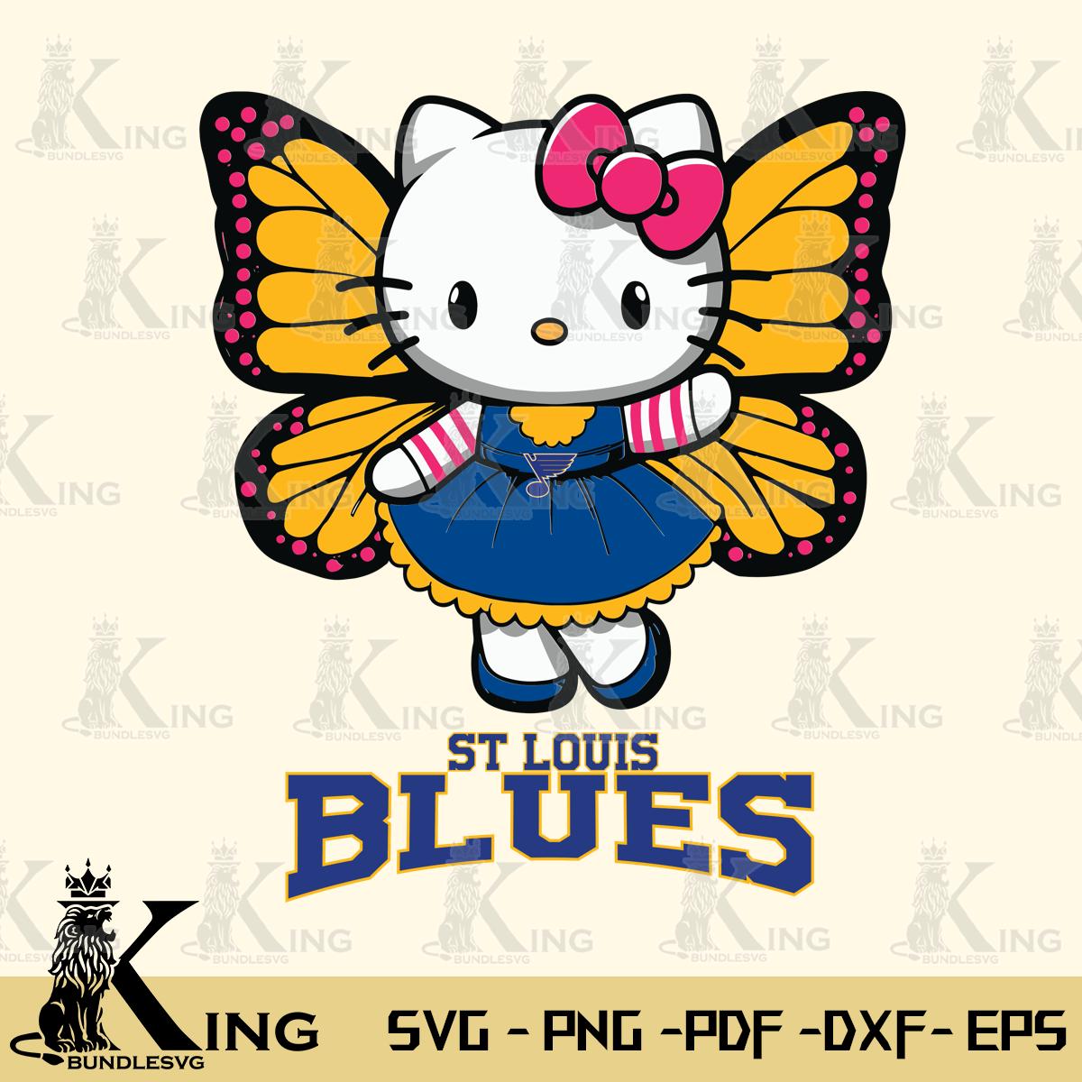 St Louis Blues Whimsical Kitty Wings Svg Eps Dxf Png File, Digital Download