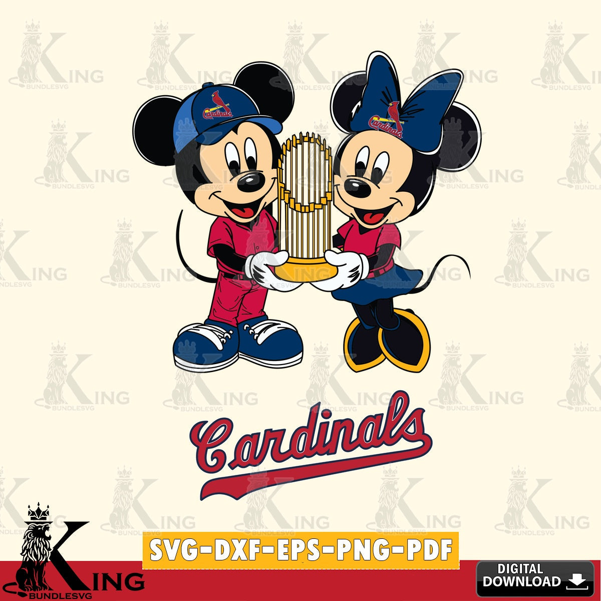 St Louis Cardinals Mickey Minnie Mouse Champions SVG file , For Cricut, File cut , Digital Download , PDF File, Cut Files