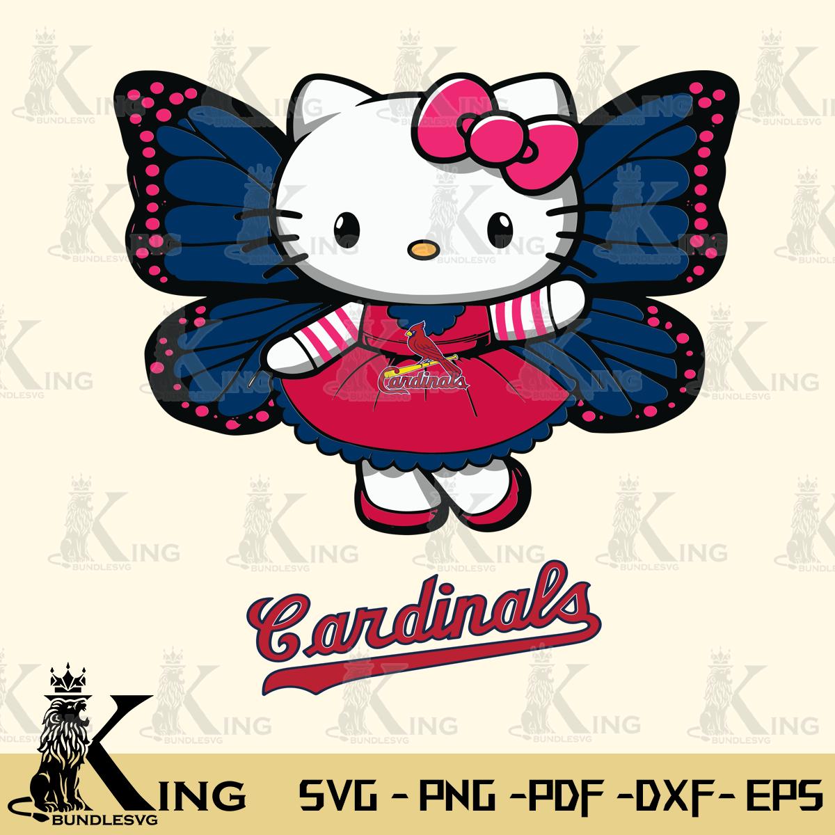 St Louis Cardinals Whimsical Kitty Wings Svg Eps Dxf Png File, Digital Download