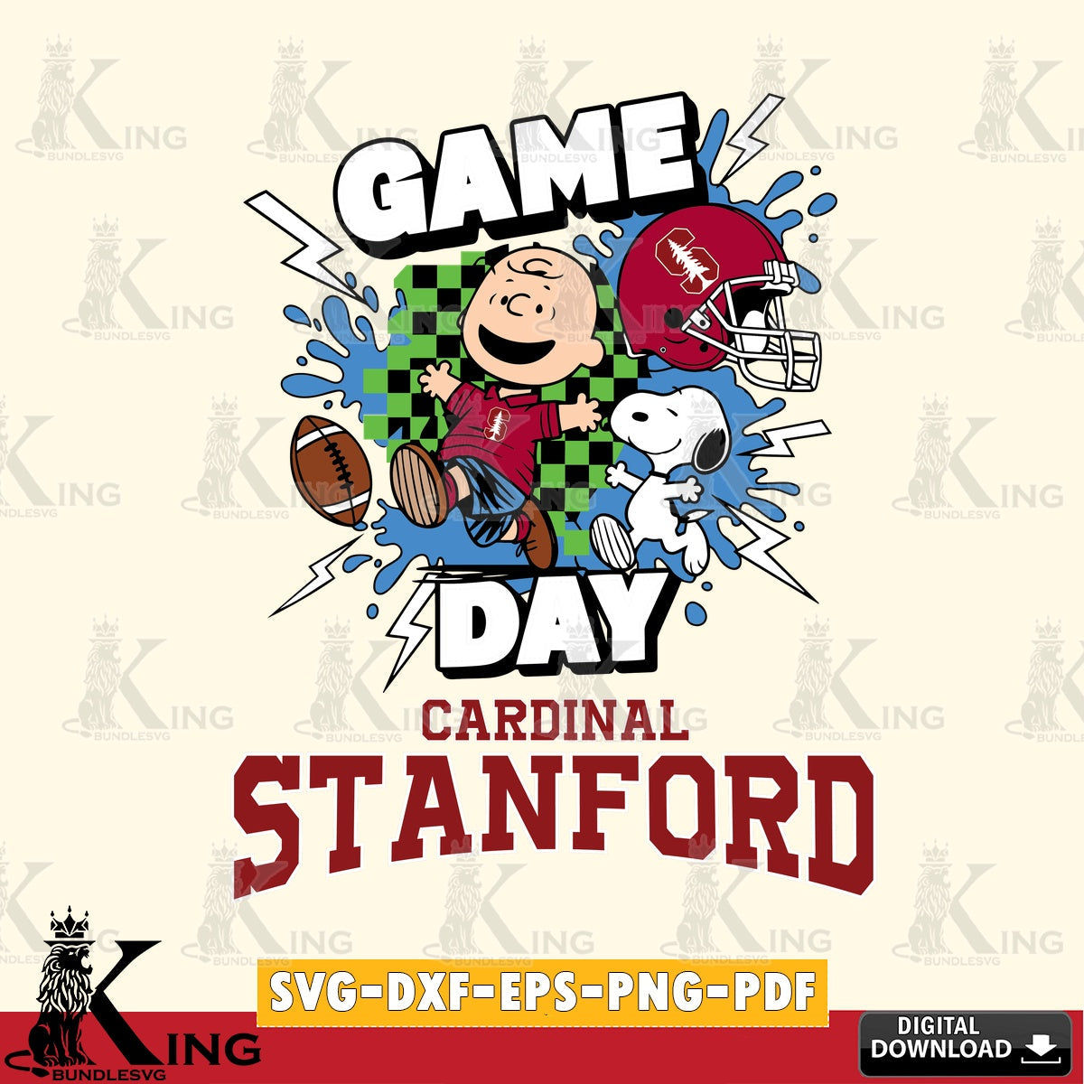Stanford Cardinal Game Day Peanuts SVG, Cricut, Cut file , Digital Download , Instant Download, Peanuts svg, NCAA svg, Football svg, Sport svg