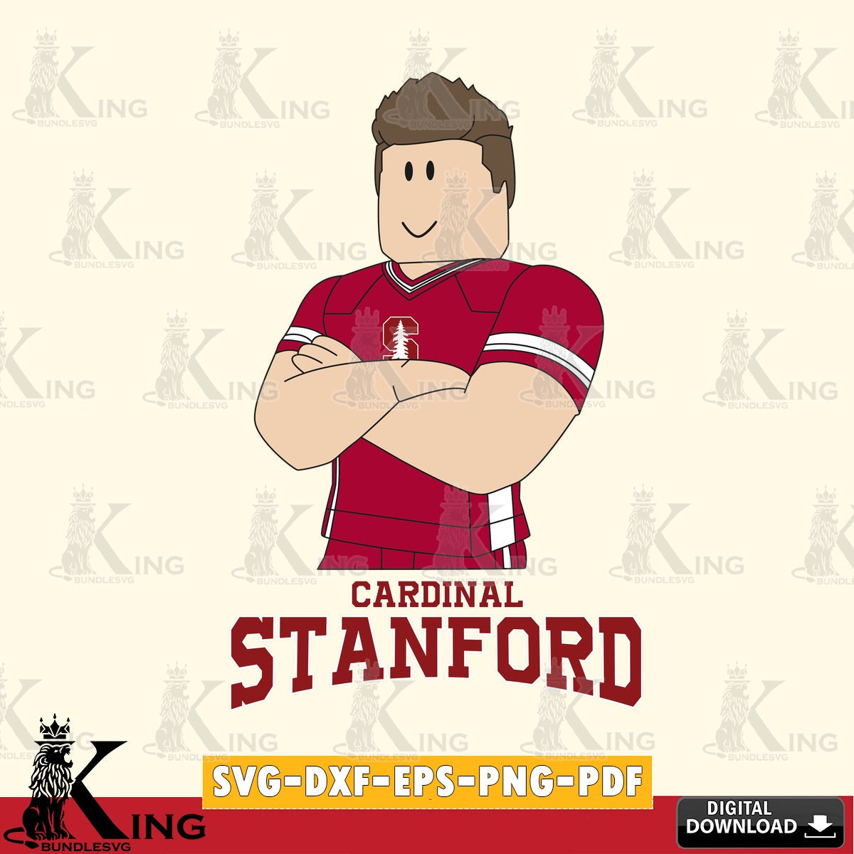 Stanford Cardinal Roblox Football SVG file , NCAA Cricut, File cut , Digital Download , PDF File