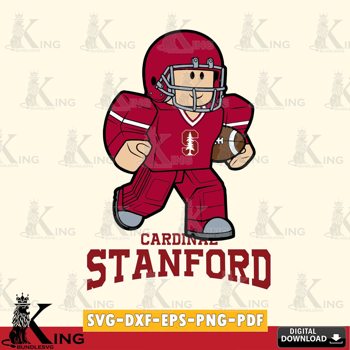 Stanford Cardinal Roblox Player Rugby SVG file , NCAA Cricut, File cut , Digital Download , PDF File