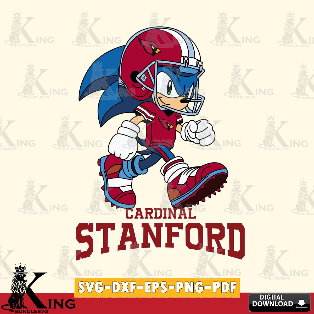 Stanford Cardinal Sonic Ready Football SVG file, Vector , Digital Download , PDF File , Instant Download