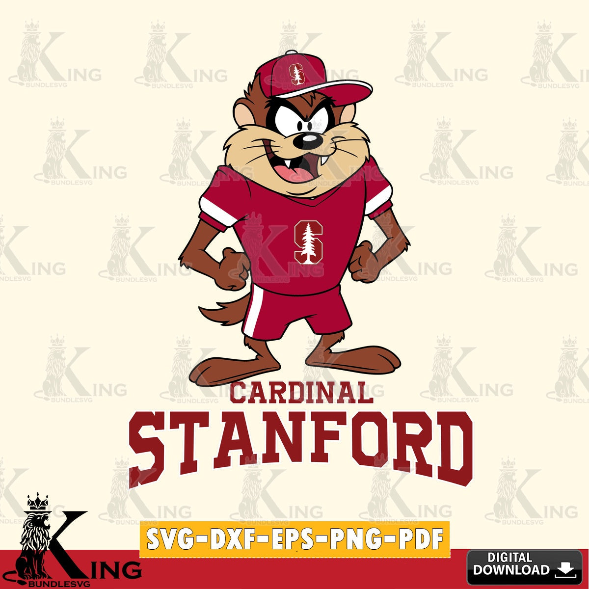 Stanford Cardinal Taz Standing Pose SVG file, Cut file , Digital Download , Instant Download, Taz svg, NCAA svg