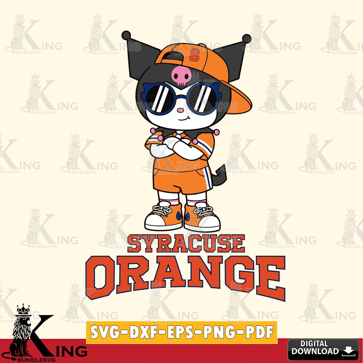 Syracuse Orange Kuromi Football Jersey SVG file, Cricut, Cut file , Digital Download , Instant Download, Sanrio svg, Clipart