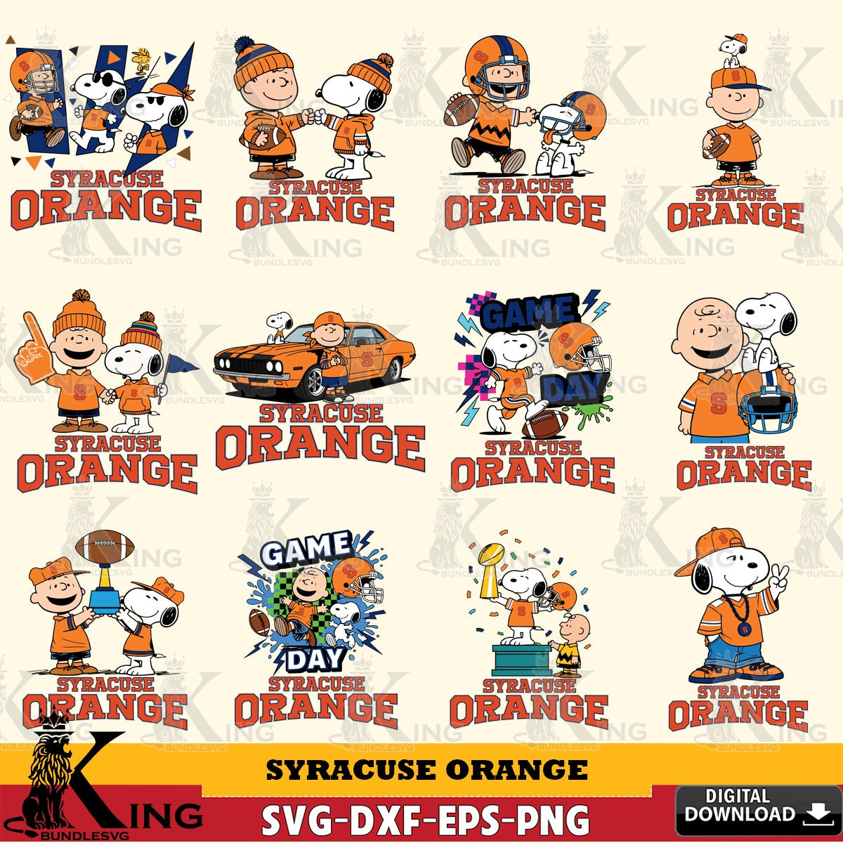 Syracuse Orange Peanuts Football NCAA Bundle SVG, Cricut, Cut file , Digital Download , Instant Download, Peanuts svg, NCAA svg, Football svg, Sport svg