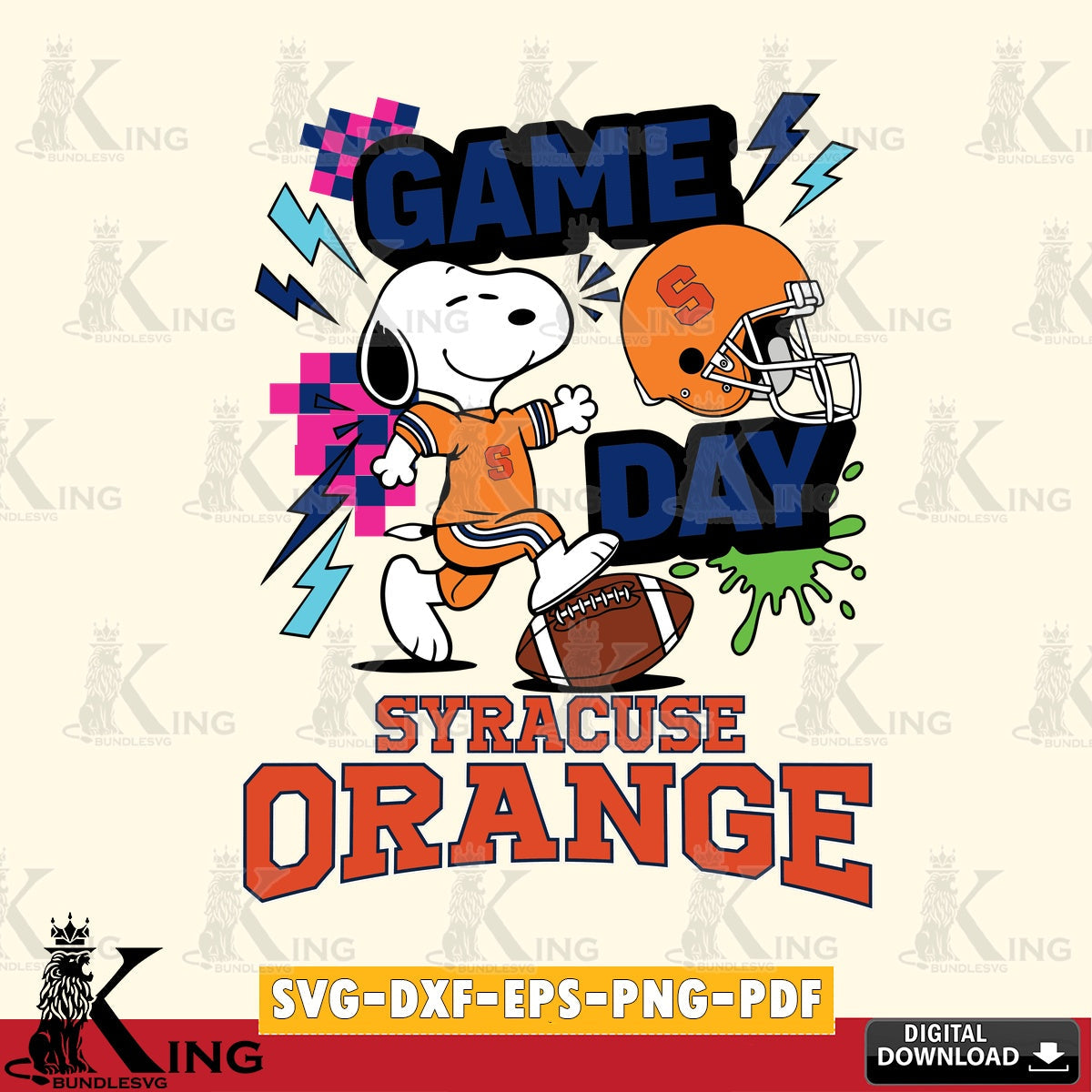 Syracuse Orange Snoopy Game day SVG, Cricut, Cut file , Digital Download , Instant Download, Peanuts svg, NCAA svg, Football svg, Sport svg