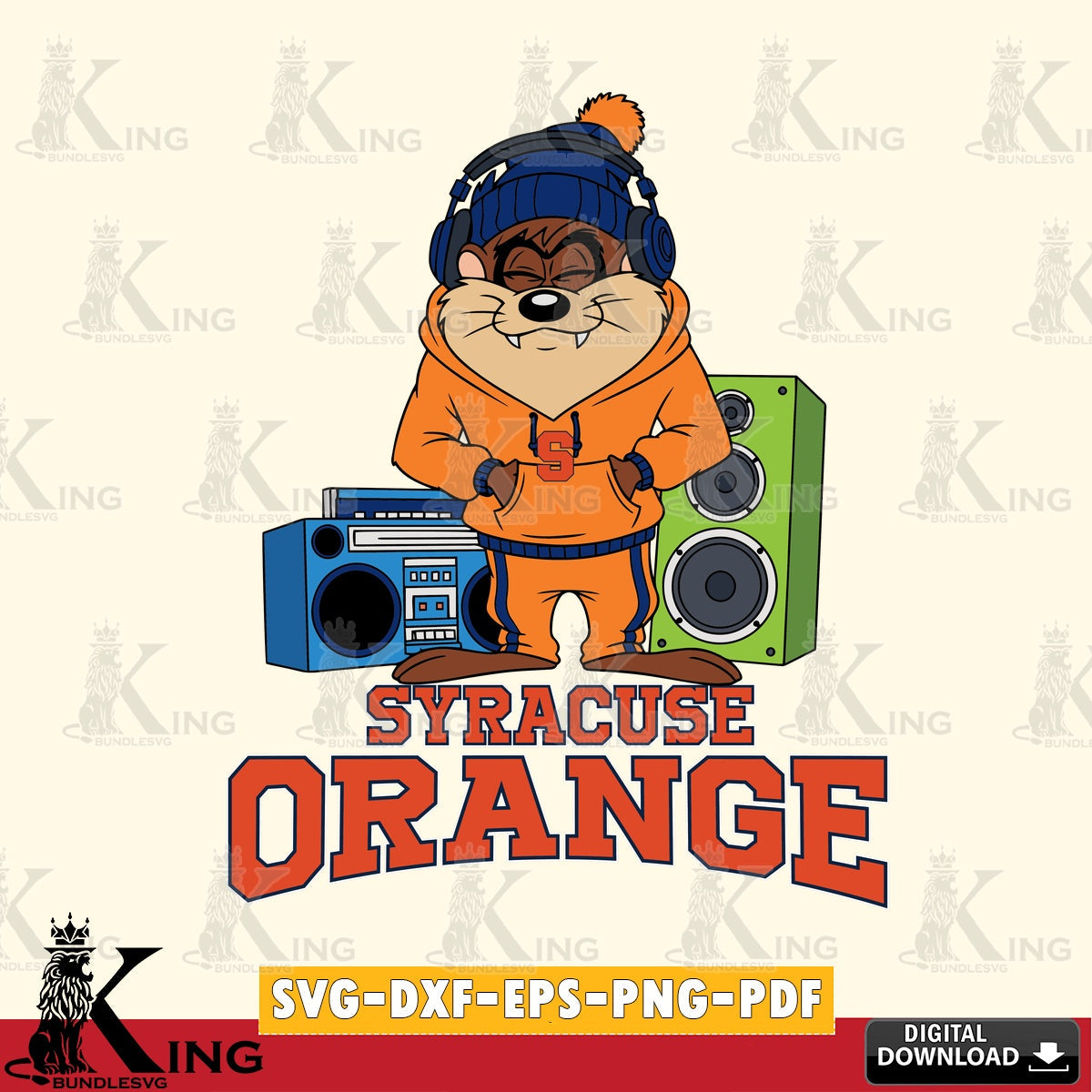 Syracuse Orange Taz Hip Hop SVG file, Cut file , Digital Download , Instant Download, Taz svg, NCAA svg