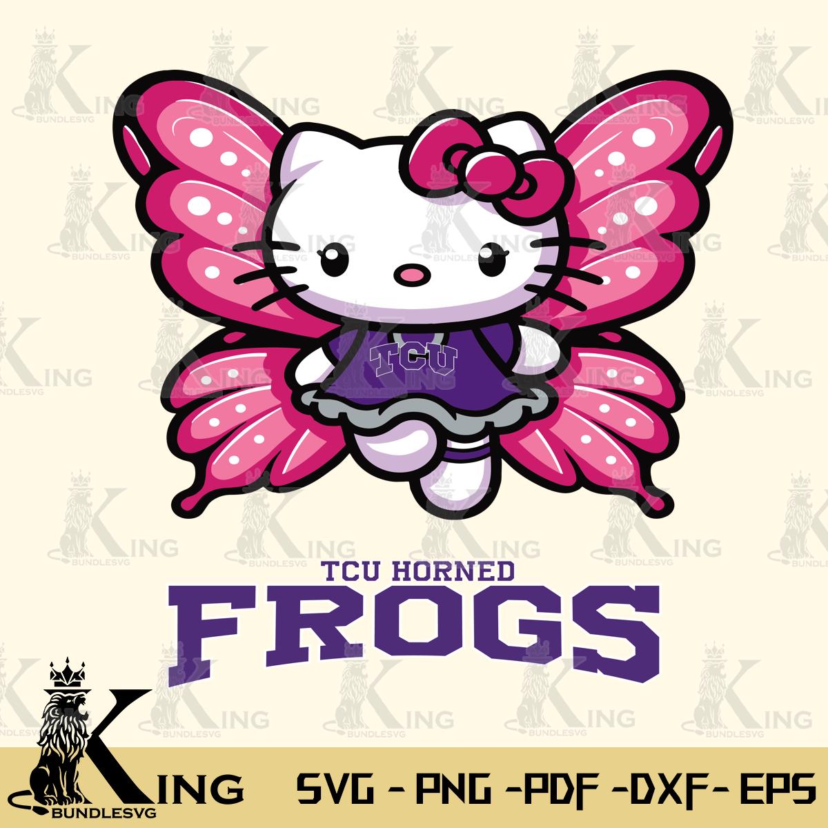 TCU Horned Frogs Hello Kitty Dreamscape Svg Eps Dxf Png File, Digital Download