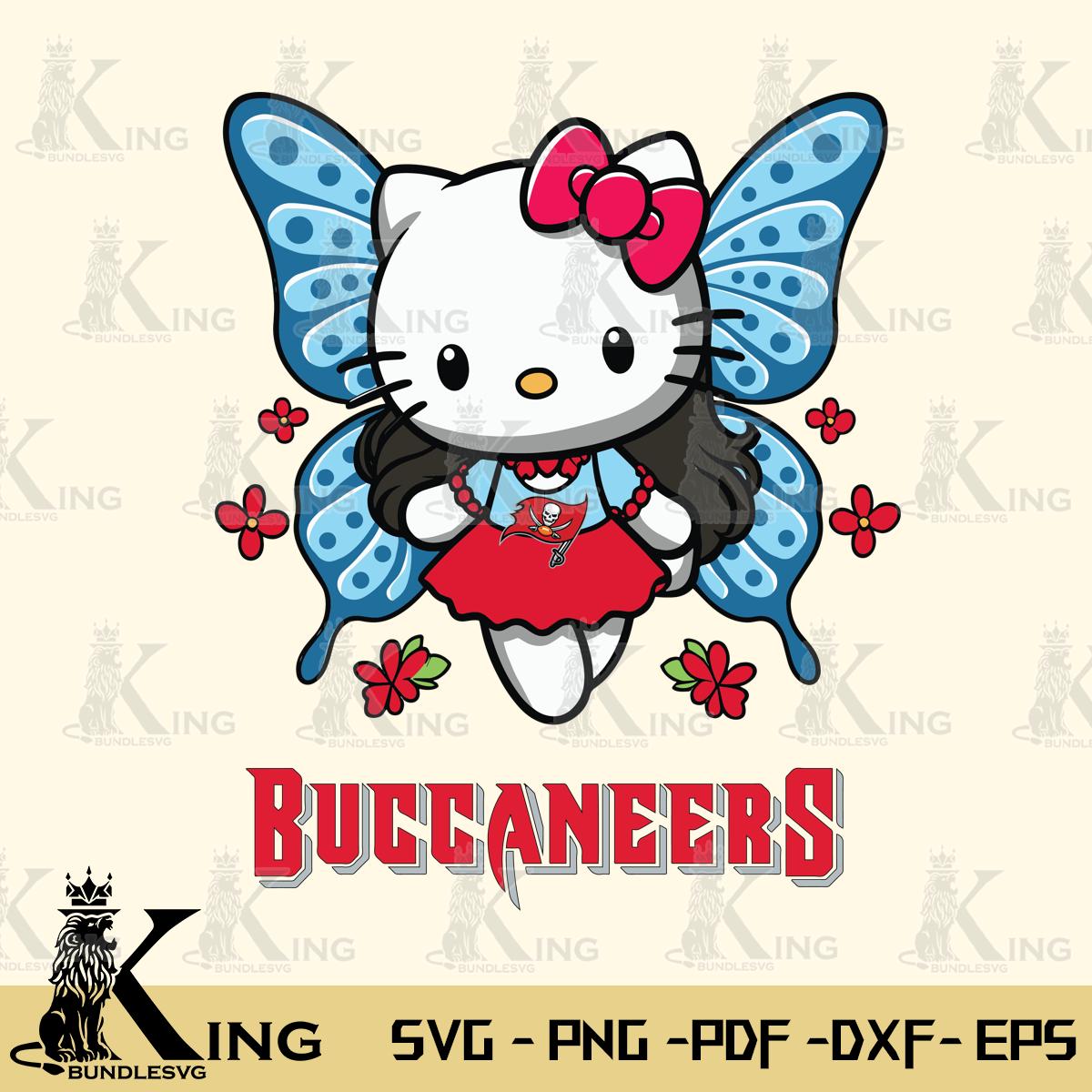 Tampa Bay Buccaneers Butterfly Kitty Charm Svg Eps Dxf Png File, Digital Download
