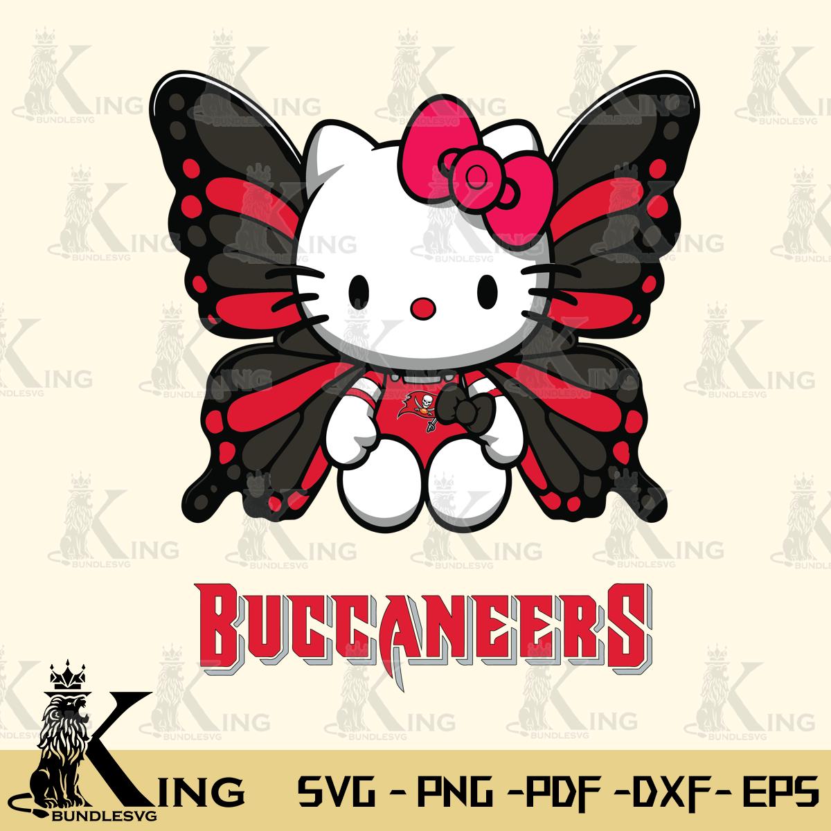 Tampa Bay Buccaneers Butterfly Kitty Delight Svg Eps Dxf Png File, Digital Download