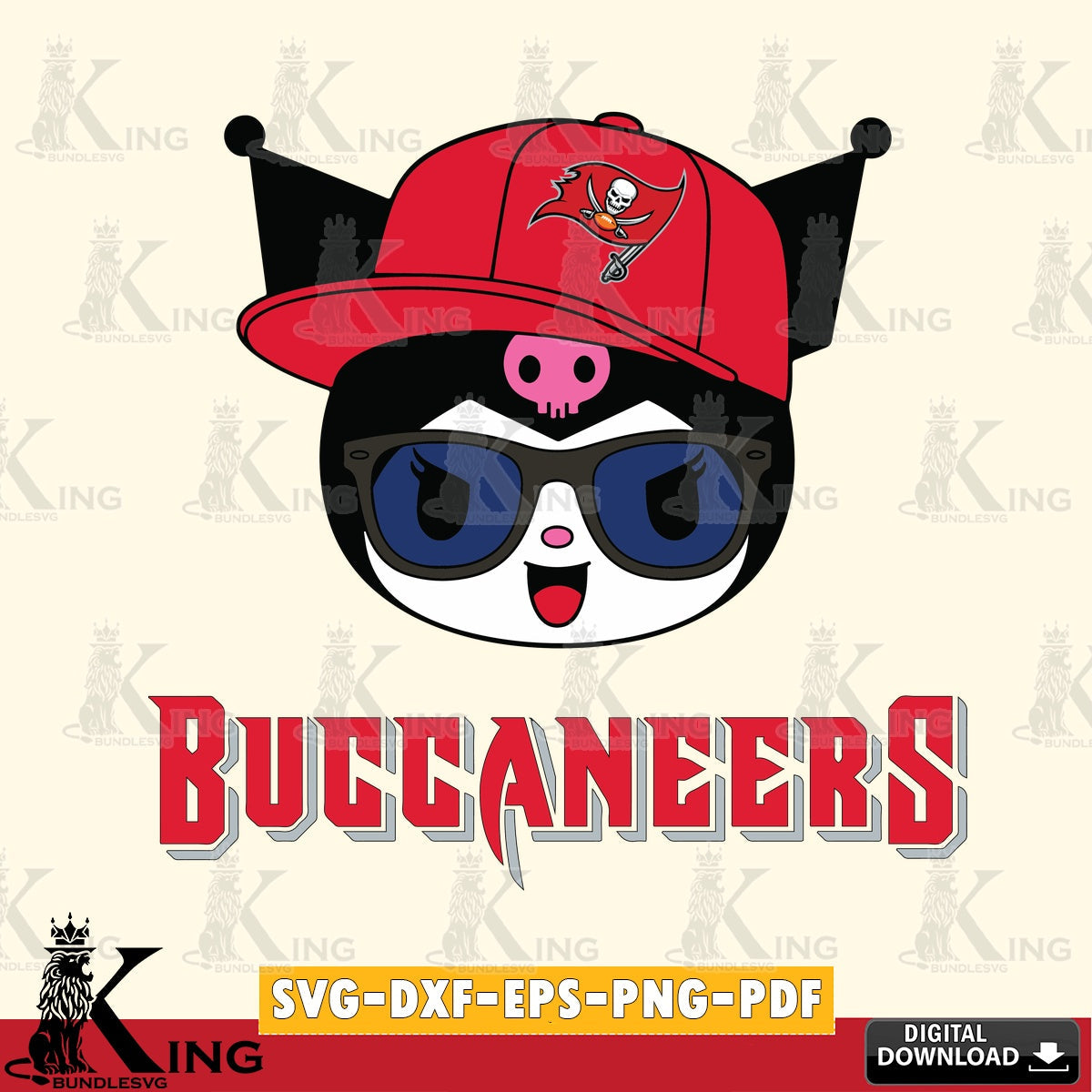 Tampa Bay Buccaneers Kuromi Football Cool SVG file, Cricut, Cut file , Digital Download , Instant Download, Sanrio svg, Clipart