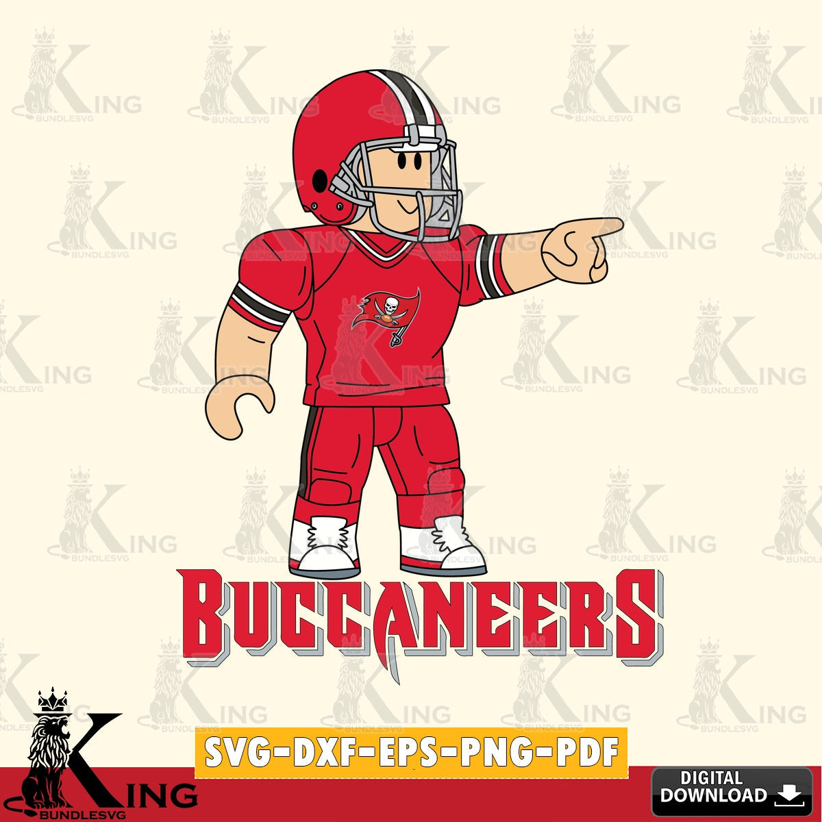 Tampa Bay Buccaneers Roblox Player Football SVG file , Cricut, NFL File cut , Digital Download , PDF File