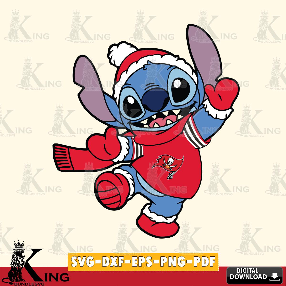 Tampa Bay Buccaneers Stitch Disney Christmas SVG, NFL for Cricut, Silhouette, Digital Download , file cut