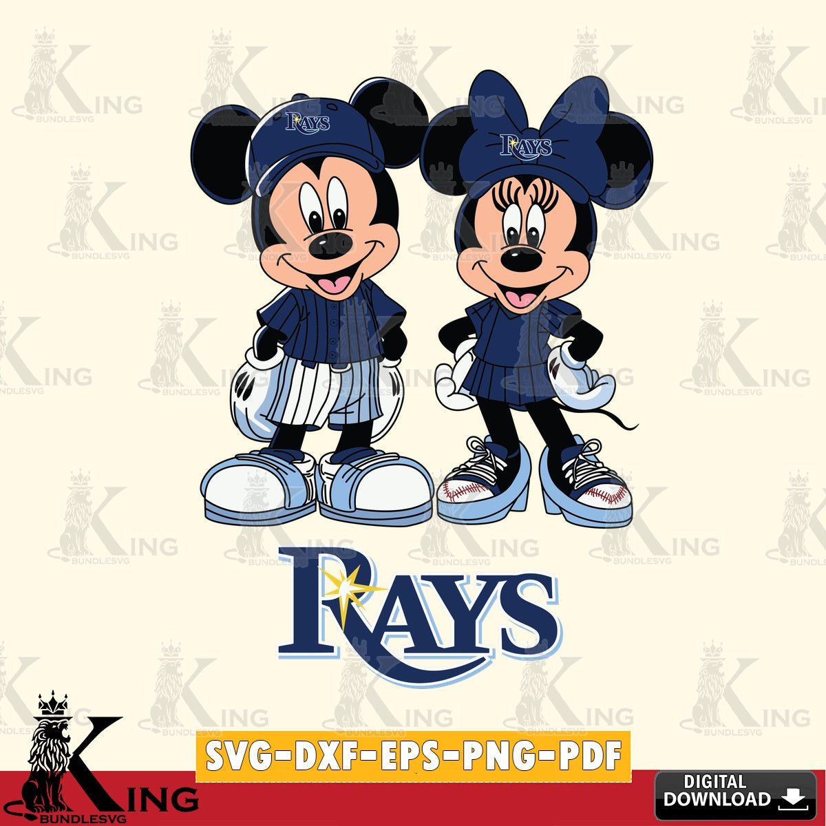 Tampa Bay Rays Mickey Minnie Mouse Fan SVG file , For Cricut, File cut , Digital Download , PDF File, Cut Files