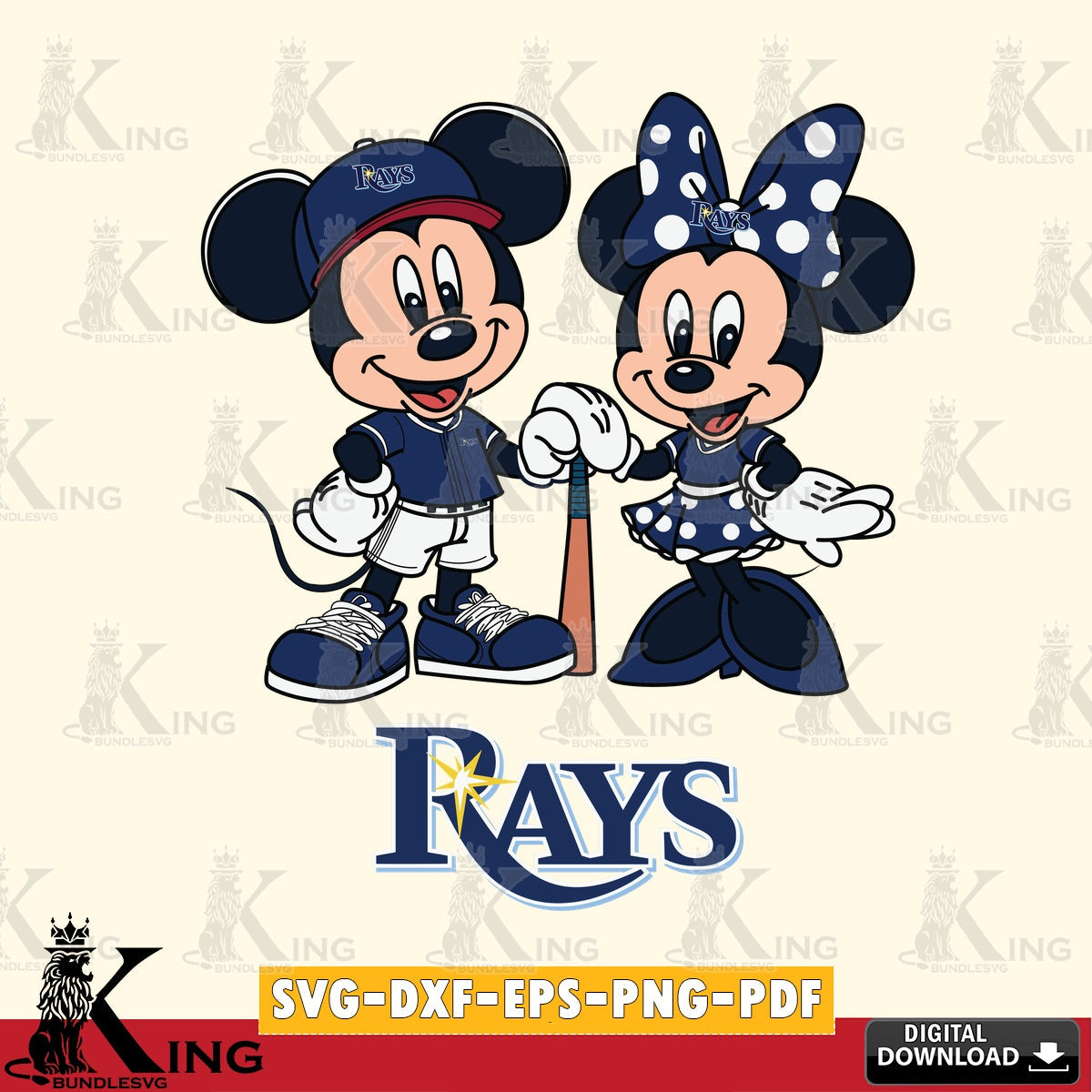 Tampa Bay Rays Mickey Minnie Mouse Sport SVG file , For Cricut, File cut , Digital Download , PDF File, Cut Files