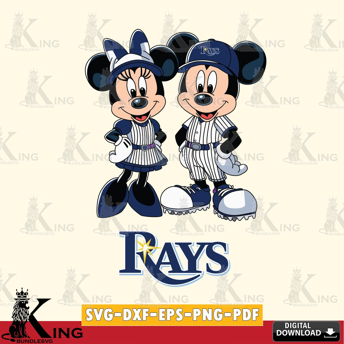 Tampa Bay Rays Mickey Minnie Sport SVG file , For Cricut, File cut , Digital Download , PDF File, Cut Files