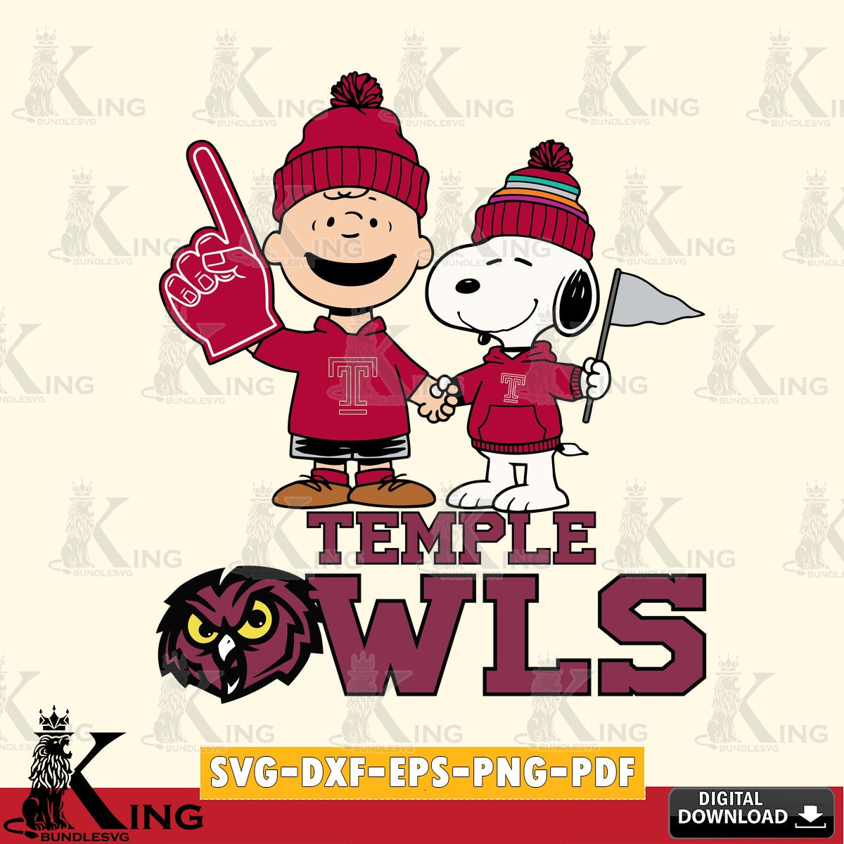 Temple Owls Peanuts Fan Gear SVG, Cricut, Cut file , Digital Download , Instant Download, Peanuts svg, NCAA svg, Football svg, Sport svg