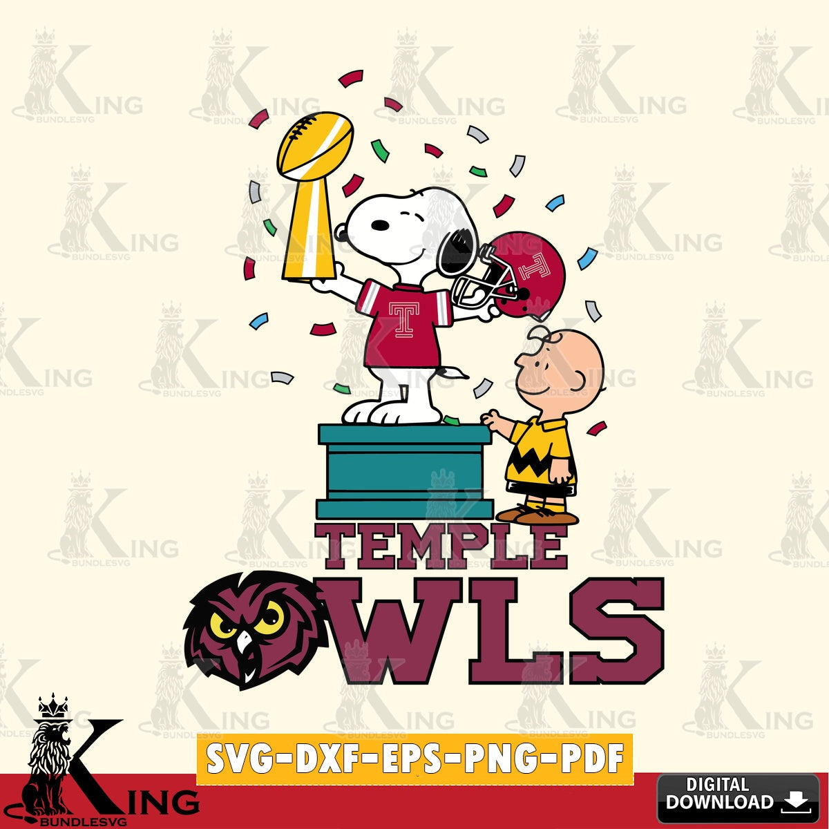 Temple Owls Peanuts Winner SVG, Cricut, Cut file , Digital Download , Instant Download, Peanuts svg, NCAA svg, Football svg, Sport svg