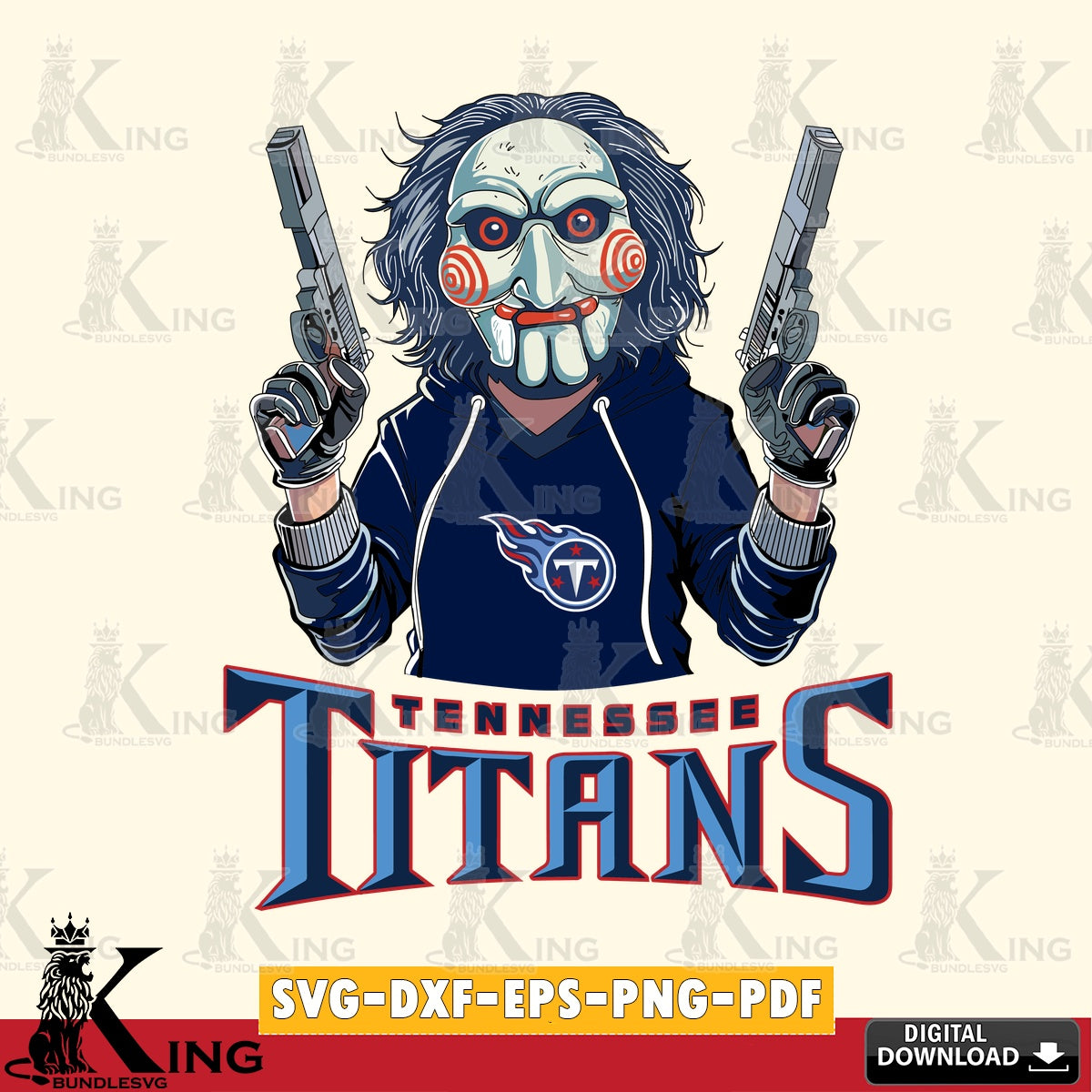 High-quality graphic of a Tennessee Titans Jigsaw Billy Football, cut file ideal for vinyl projects and T-shirt printing