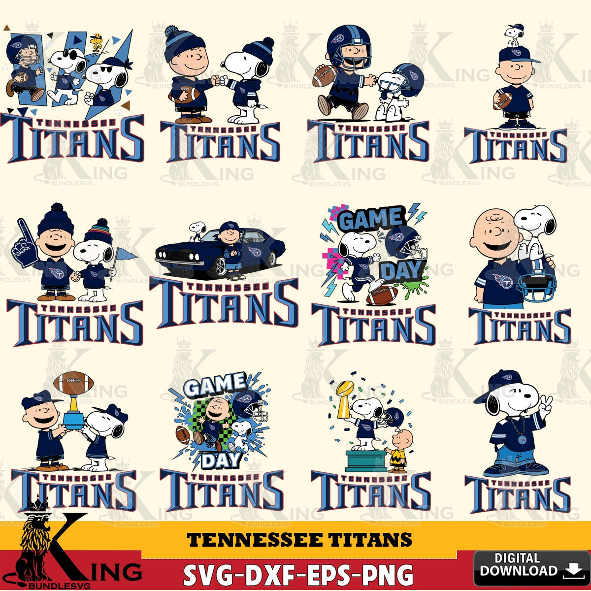 Tennessee Titans Peanuts Play Football NFL Bundle Cricut file , Cut file , Digital Download , PDF File , Instant Download