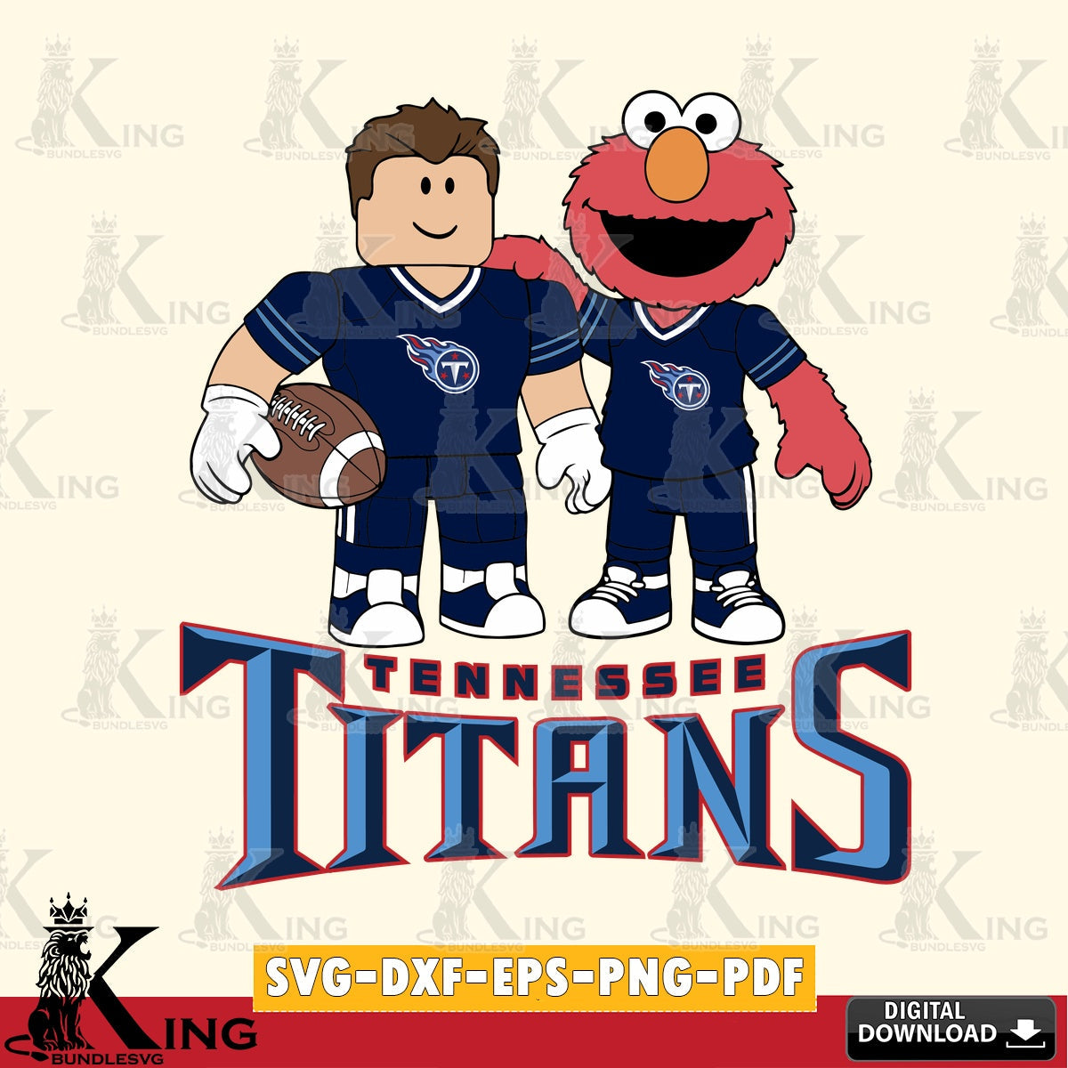Tennessee Titans Roblox & Elmo Football SVG file , Cricut, NFL File cut , Digital Download , PDF File