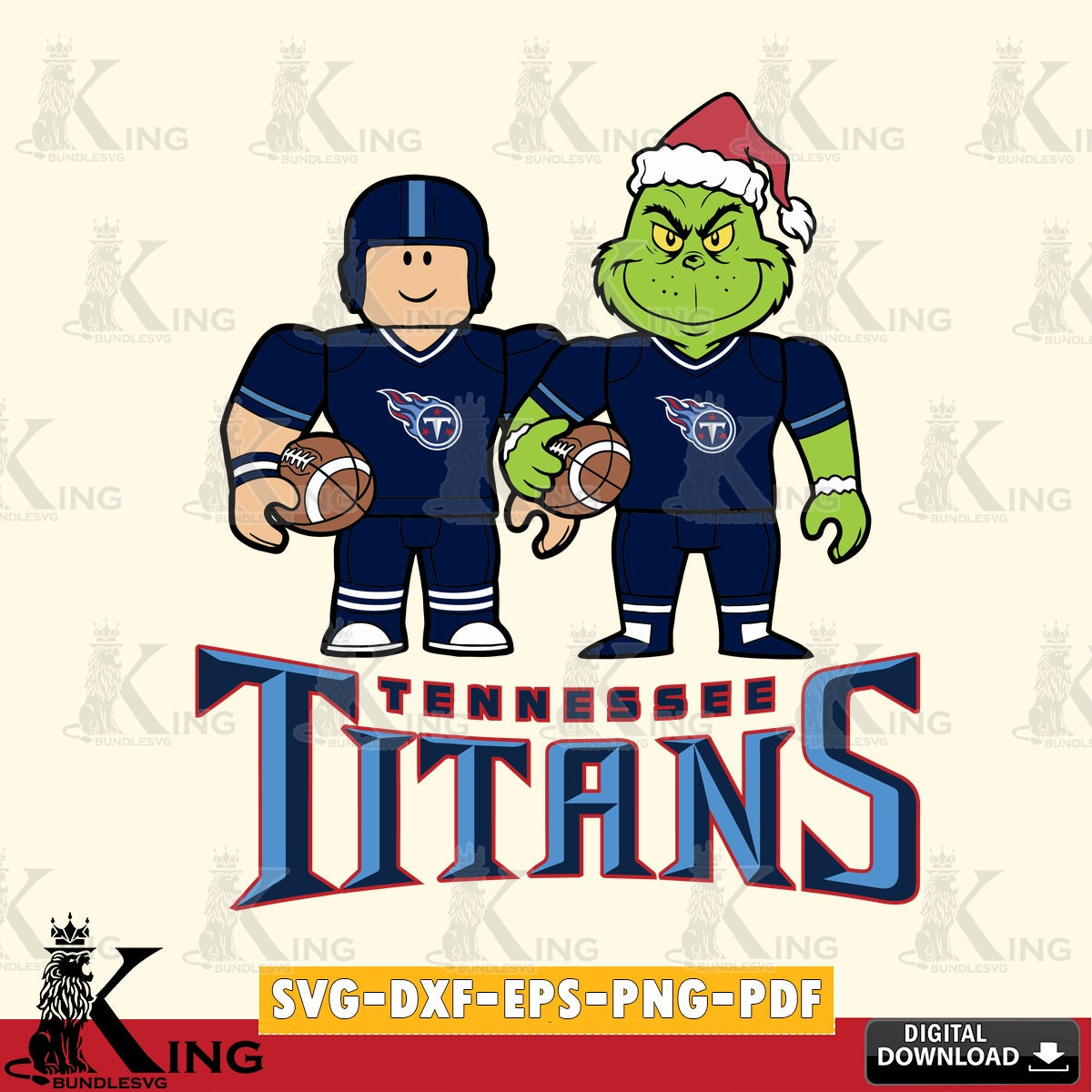 Tennessee Titans Roblox & Grinch Football SVG file , Cricut, NFL File cut , Digital Download , PDF File