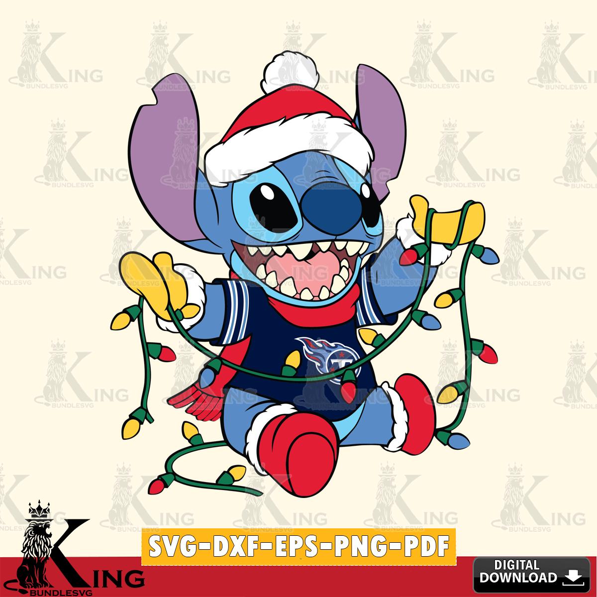 Tennessee Titans Stitch Christmas Lights SVG, NFL for Cricut, Silhouette, Digital Download , file cut