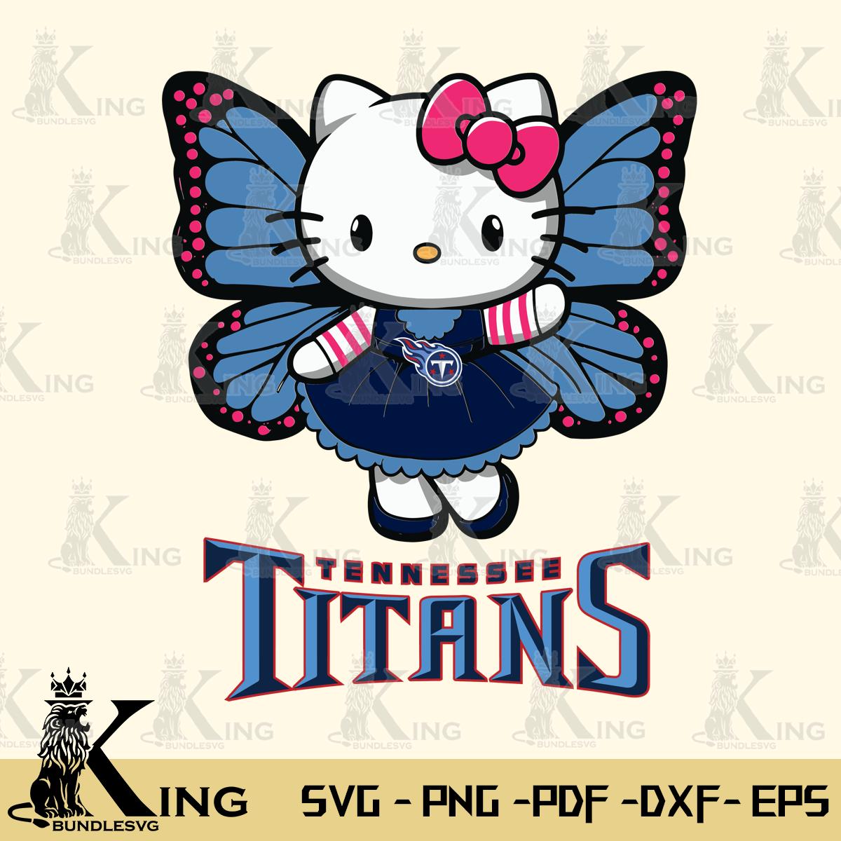 Tennessee Titans Whimsical Kitty Wings Svg Eps Dxf Png File, Digital Download