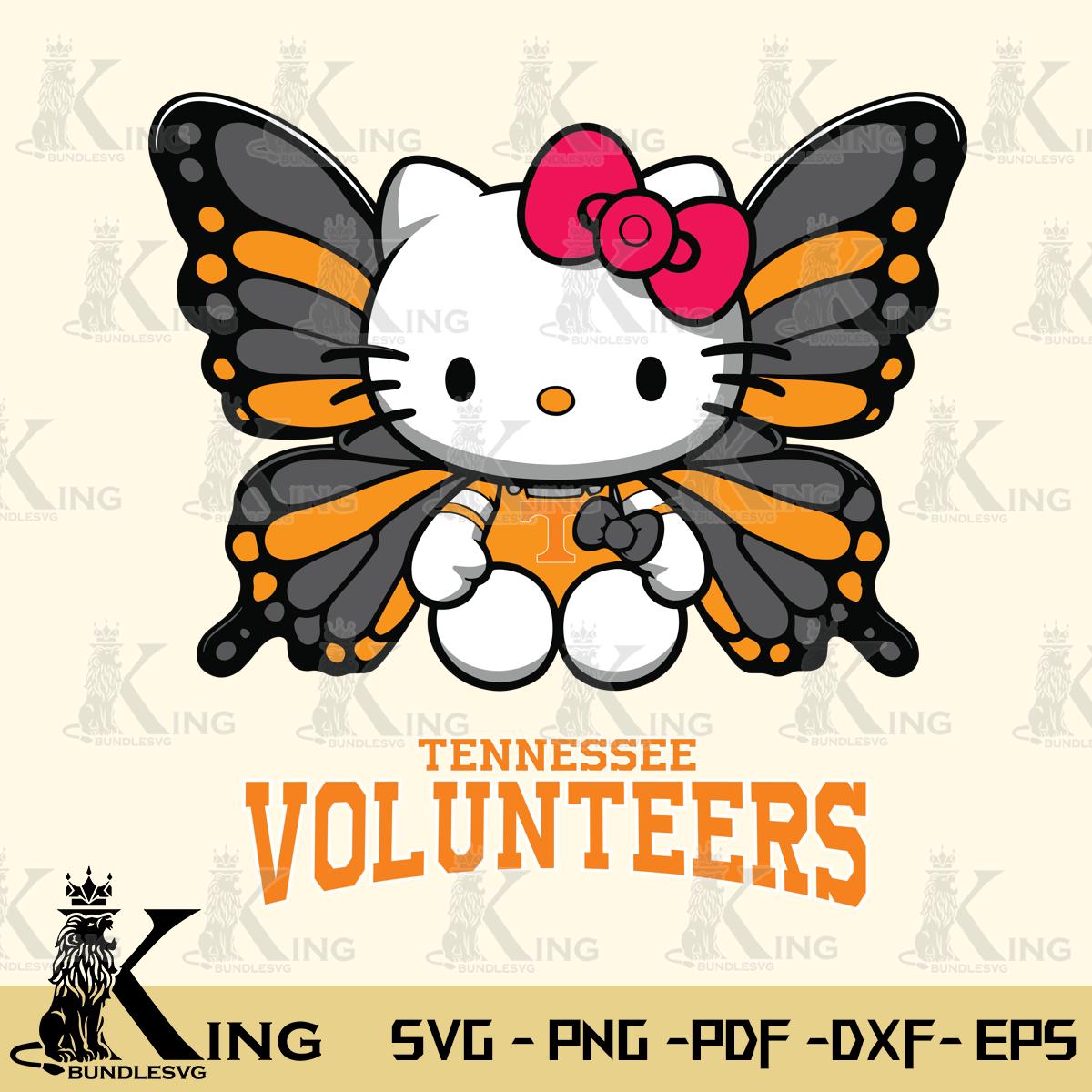 Tennessee Volunteers Butterfly Kitty Delight Svg Eps Dxf Png File, Digital Download