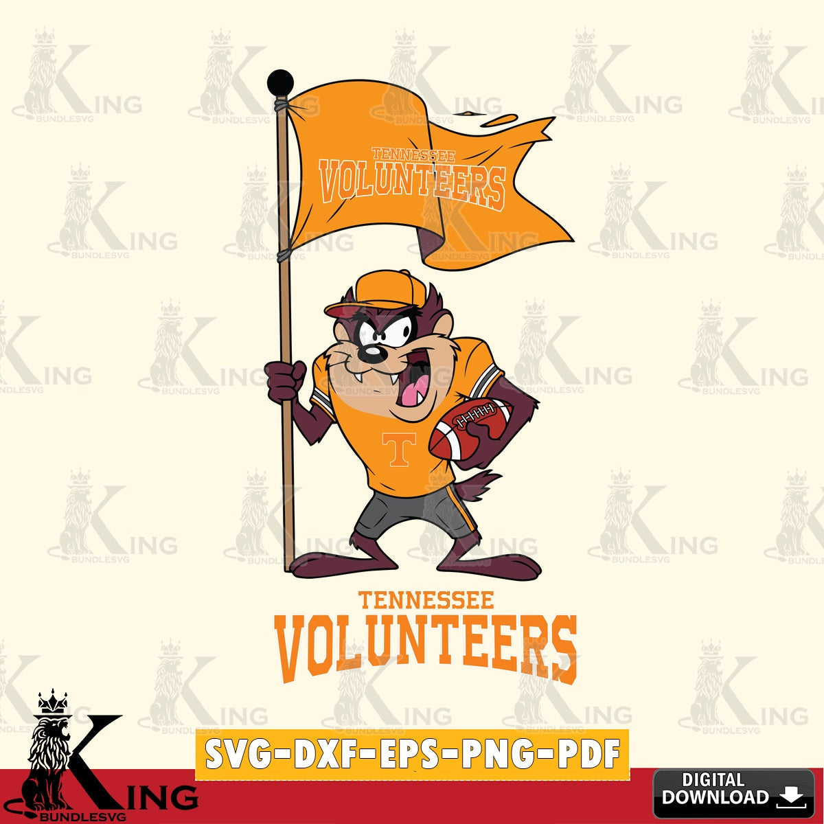 Tennessee Volunteers Football Taz Flag Art SVG file, Cut file , Digital Download , Instant Download, Taz svg, NCAA svg