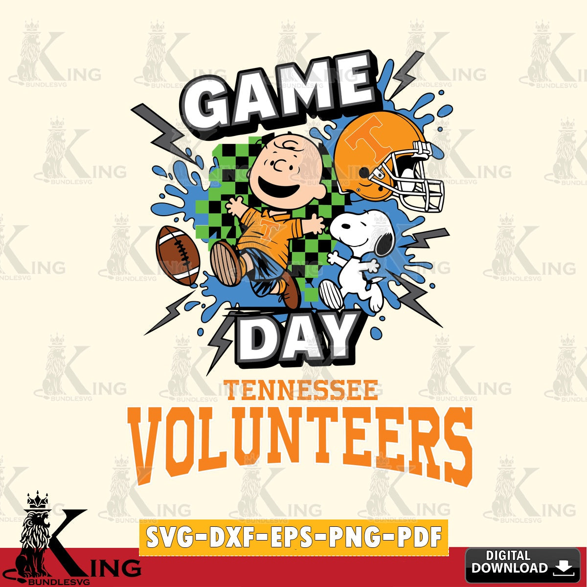 Tennessee Volunteers Game Day Peanuts SVG, Cricut, Cut file , Digital Download , Instant Download, Peanuts svg, NCAA svg, Football svg, Sport svg