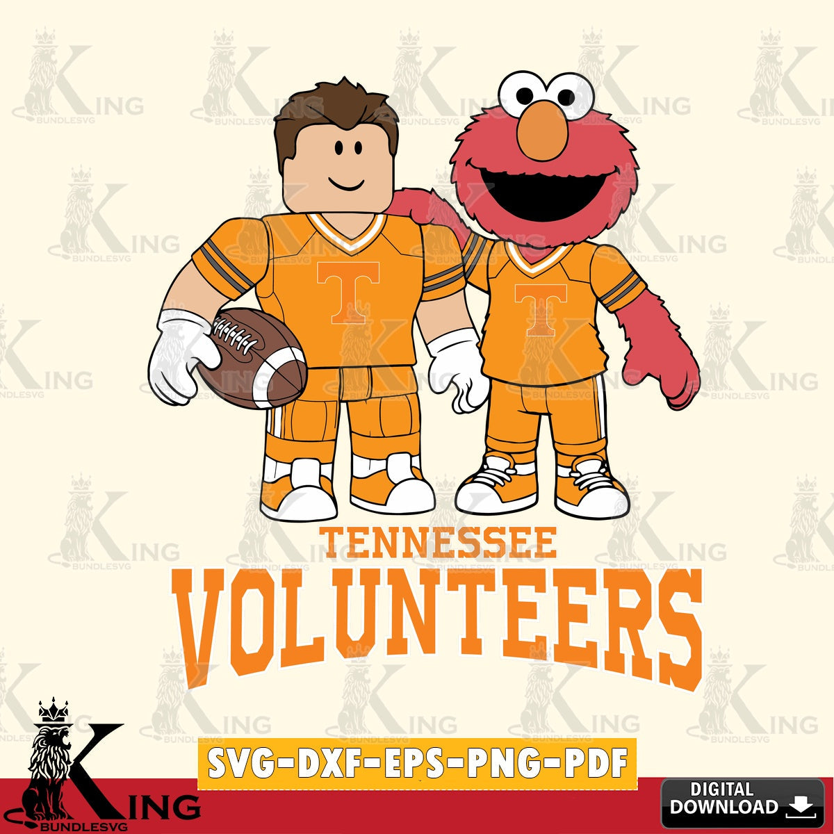 Tennessee Volunteers Roblox & Elmo Football SVG file , NCAA Cricut, File cut , Digital Download , PDF File