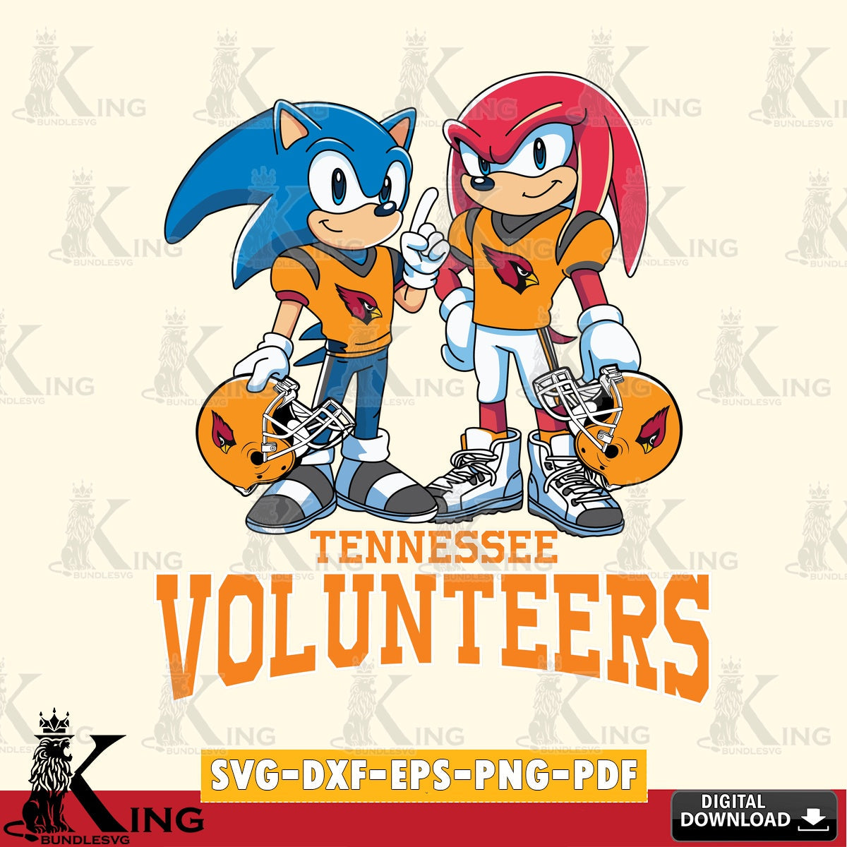 Tennessee Volunteers Sonic And Knuckles Football SVG file, Vector , Digital Download , PDF File , Instant Download
